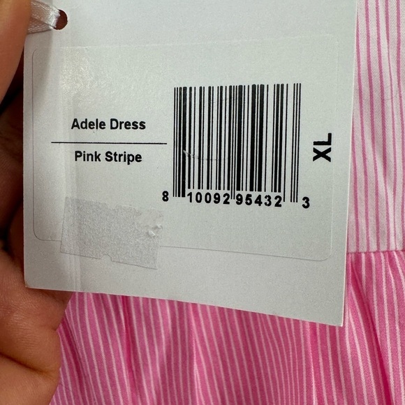 Duffield Lane Adele pink striped cotton dress sleeveless size XL - Picture 10 of 13